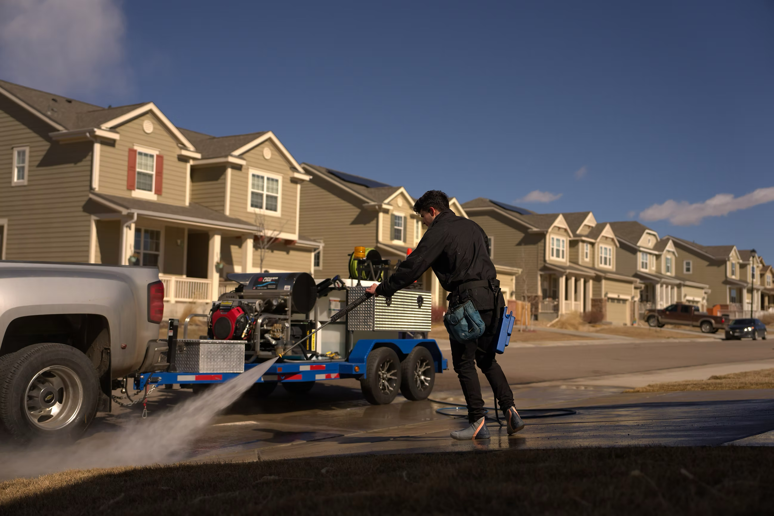 Concrete driveway cleaning and power washing in the Denver metro area