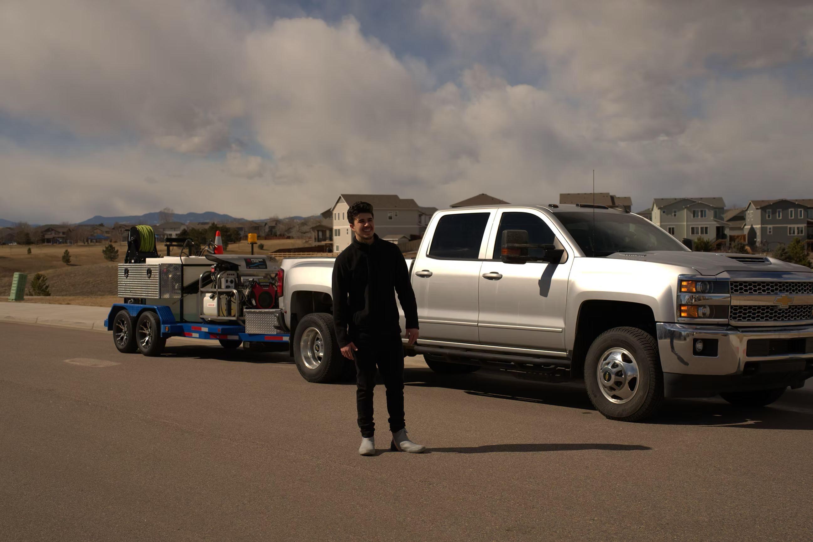 Yeti Pressure Washing owner with professional equipment in Aurora, Colorado